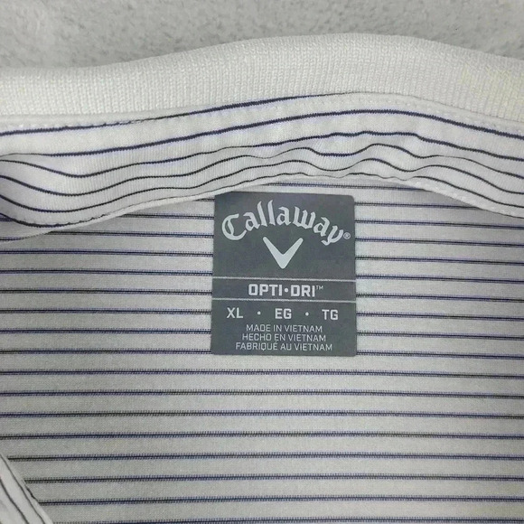 Lot Of 2 Callaway Opti-Dri Golf Polo Short Sleeve Shirt Blue Striped Sz XL - Picture 9 of 12
